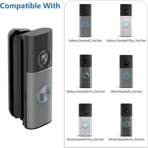Ring Doorbell Angle Mount for Ring Doorbell (Newest Model), Widen View Kit | For Ring Battery Doorbell/Pro/Plus(2nd Gen)& Ring Wired Doorbell 2nd/Plus 2nd/Pro 3rd, 35-55° Adjustable Corner Mount in Kuwait