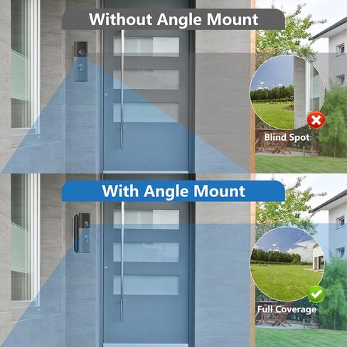 Ring Doorbell Angle Mount for Ring Doorbell (Newest Model), Widen View Kit | For Ring Battery Doorbell/Pro/Plus(2nd Gen)& Ring Wired Doorbell 2nd/Plus 2nd/Pro 3rd, 35-55° Adjustable Corner Mount in Kuwait