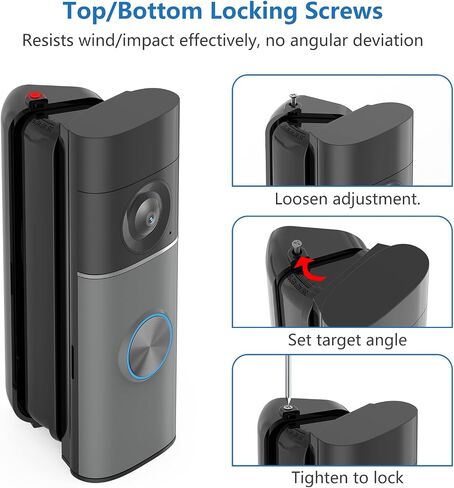 Ring Doorbell Angle Mount for Ring Doorbell (Newest Model), Widen View Kit | For Ring Battery Doorbell/Pro/Plus(2nd Gen)& Ring Wired Doorbell 2nd/Plus 2nd/Pro 3rd, 35-55° Adjustable Corner Mount in Kuwait