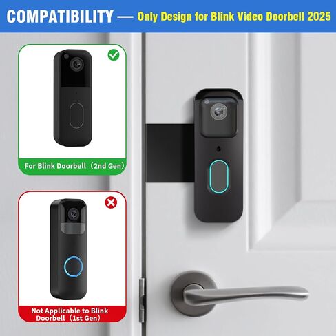 Anti-Theft Doorbell Mount for Blink Doorbell Camera No-Drill Door Mount | No Block Sensor & Night Vision Blink Video Doorbell Accessories for Home Rentals Office , Not for Security Door in Kuwait