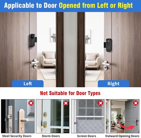 Anti-Theft Doorbell Mount for Blink Doorbell Camera No-Drill Door Mount | No Block Sensor & Night Vision Blink Video Doorbell Accessories for Home Rentals Office , Not for Security Door in Kuwait