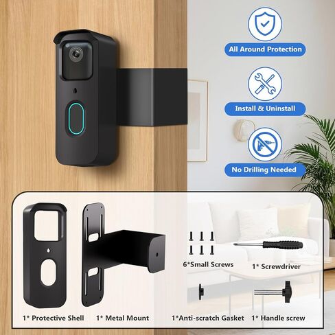 Anti-Theft Doorbell Mount for Blink Doorbell Camera No-Drill Door Mount | No Block Sensor & Night Vision Blink Video Doorbell Accessories for Home Rentals Office , Not for Security Door in Kuwait