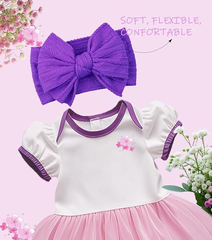 LemonSpace Handmade Soft Baby Girl Headband Bows for Newborn Purple Mix3Pcs | Nylon Baby Stretchy Hair Bands Hair Accessories with Bows for Newborn Baby Girls Infant Toddlers Kids(Violet Purple Mix) in Kuwait