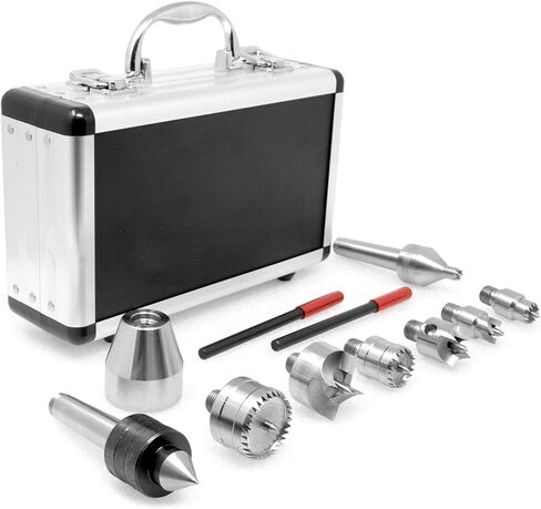 WEN LA0009 9-Piece MT2 Wood Lathe Drive and Live Center Kit with Aluminum Case in Kuwait