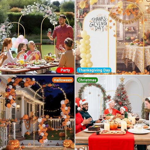 Toodour Arch Backdrop Stand 7.2FT, 6FT Set of 2 Gold Metal Wedding Balloon Arch Stand for Birthday Anniversary Graduation Ceremony Opening Ceremonies Christmas New Year Garden Decorations in Kuwait