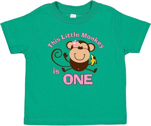 inktastic Little Monkey Girl 1st Birthday Baby T-Shirt in Kuwait