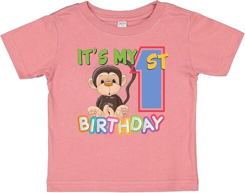 inktastic Monkey First Birthday Baby T-Shirt in Kuwait