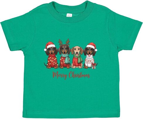 inktastic Merry Christmas Dachshund Dogs Toddler T-Shirt in Kuwait