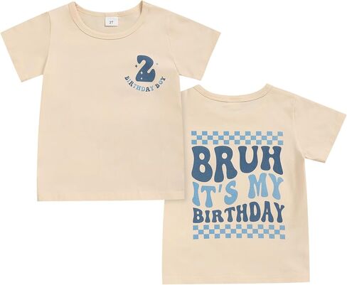 TITKKOP Toddler Boy 2nd Birthday Shirt - Short Sleeve Cotton Tee for Two Year Old in Saudi Arabia