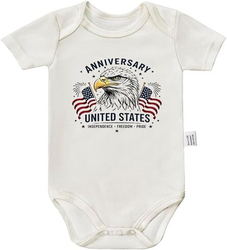 Anniversary USA 4th Of July Baby Bodysuit, Unisex Infant Outfits in Kuwait