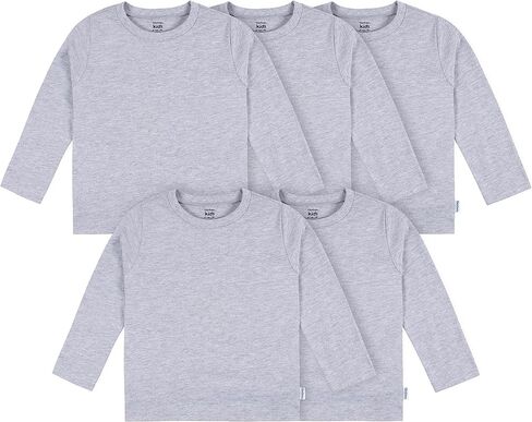 Gerber Baby & Toddler 5-Pack Solid Long Sleeve T-Shirts Jersey 160 GSM in Kuwait