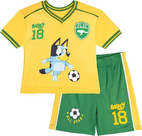 Bluey T-Shirt and Mesh Shorts Outfit Set Infant to Big Kid Sizes (12 Months - 10-12) in Kuwait