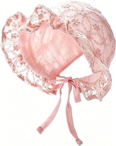 Baby Girls Boys-Bonnet-Infant-Double Layer-Sun Hat-Toddlers-Lace Court Cap in Kuwait