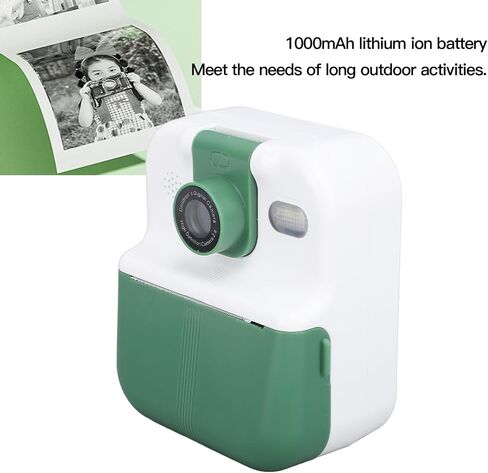 Camera Instant Print, Selfie Digital Camera with Print Paper, 1080P 2.4 Inch Screen Portable Travel Video Camera with Music Games, 1000mAh Battery, for Boys Girls Kids Age in Saudi Arabia