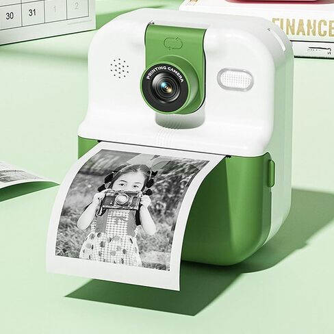 Camera Instant Print, Selfie Digital Camera with Print Paper, 1080P 2.4 Inch Screen Portable Travel Video Camera with Music Games, 1000mAh Battery, for Boys Girls Kids Age in Saudi Arabia