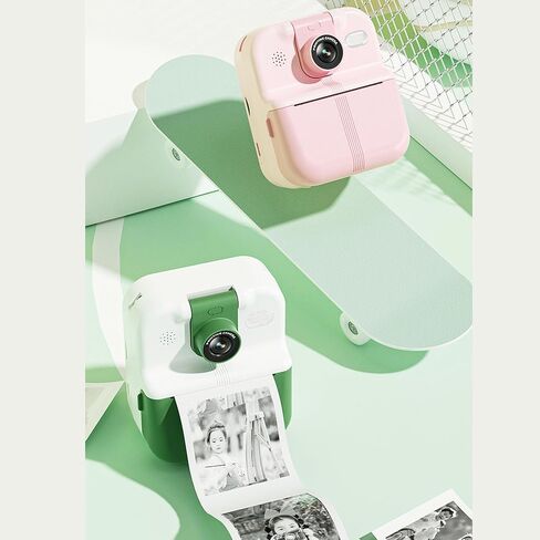 Camera Instant Print, Selfie Digital Camera with Print Paper, 1080P 2.4 Inch Screen Portable Travel Video Camera with Music Games, 1000mAh Battery, for Boys Girls Kids Age in Saudi Arabia