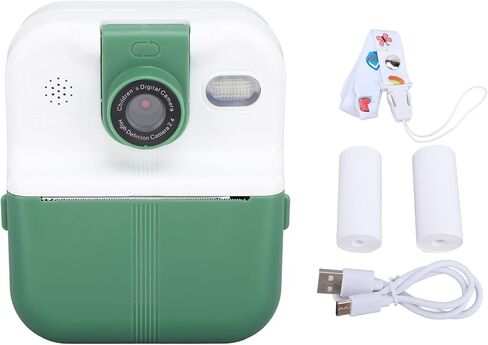 Camera Instant Print, Selfie Digital Camera with Print Paper, 1080P 2.4 Inch Screen Portable Travel Video Camera with Music Games, 1000mAh Battery, for Boys Girls Kids Age in Saudi Arabia
