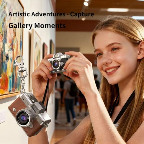 Mini Digital Camera Keychain with 1.47 in LCD Screen 1080P, 2026 New Mini Retro Camera, Retro Ccd Digital Camera with Lanyard, Built-in Flash, Include 64gb Tf Card for Travel Party (Yellow) in Kuwait