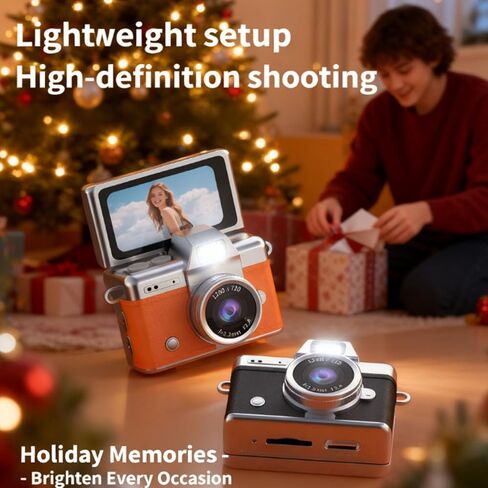 Mini Digital Camera Keychain with 1.47 in LCD Screen 1080P, 2026 New Mini Retro Camera, Retro Ccd Digital Camera with Lanyard, Built-in Flash, Include 64gb Tf Card for Travel Party (Yellow) in Kuwait