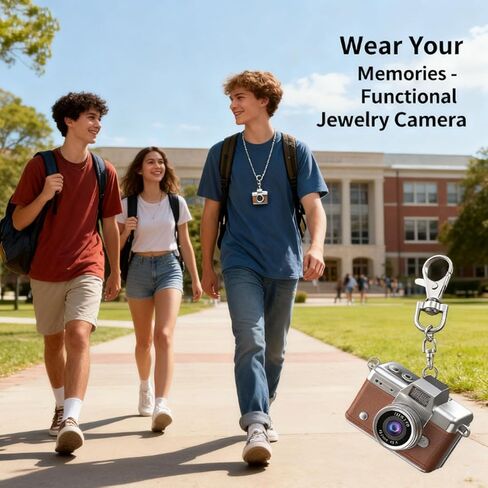 Mini Digital Camera Keychain with 1.47 in LCD Screen 1080P, 2026 New Mini Retro Camera, Retro Ccd Digital Camera with Lanyard, Built-in Flash, Include 64gb Tf Card for Travel Party (Yellow) in Kuwait