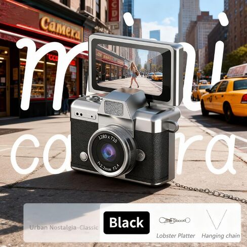 Mini Digital Camera Keychain with 1.47 in LCD Screen 1080P, 2026 New Mini Retro Camera, Retro Ccd Digital Camera with Lanyard, Built-in Flash, Include 64gb Tf Card for Travel Party (Yellow) in Kuwait
