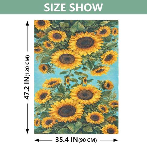 Sunflowers Pattern Baby Car Seat Cover Stroller Cover | Muslin-like Cotton Blend, Breathable, Multi-use, Newborn Essentials Must Haves, Fits Most Strollers, for Babies Boys Girls in Kuwait