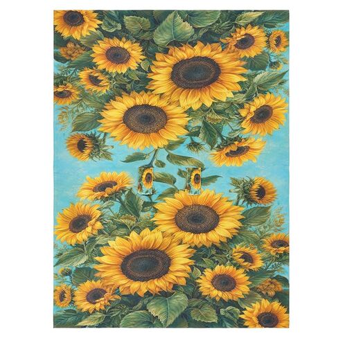 Sunflowers Pattern Baby Car Seat Cover Stroller Cover | Muslin-like Cotton Blend, Breathable, Multi-use, Newborn Essentials Must Haves, Fits Most Strollers, for Babies Boys Girls in Kuwait