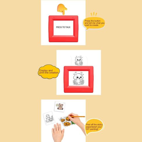 GOWENIC Intelligent Sticker Printer, AI Voice to Image Long Battery Life Thermal Sticker Maker with HD Display for Diaries Photos Home Study DIY Projects in Kuwait