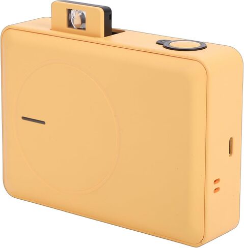 Portable Photo Printer, 271 Dpi Resolution 5 Filters LED Flash Mini Printer, Photo for Phones with 10 Sheets Paper for Travel Home Events (Yellow) in Kuwait