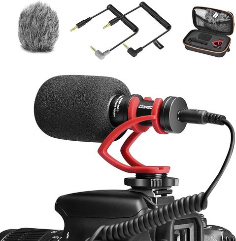 COMICA CVM-VM10II Universal Shotgun Microphone for Camera, iPhone, Android | Noise Cancellation, Cardioid Polar Pickup, Professional Video Mic for YouTube, TikTok, Vlog, Interview, Video Recording in Kuwait