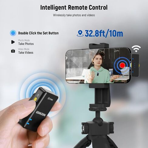 NEEWER Wireless Lavalier Microphone System for iPhone, Mini Clip on Lapel Mic Set with 2 USB C Transmitters/4 Receivers/OTG Adapter Compatible with iPhone Android Phone Computer Tablet, White, KM20 in Kuwait