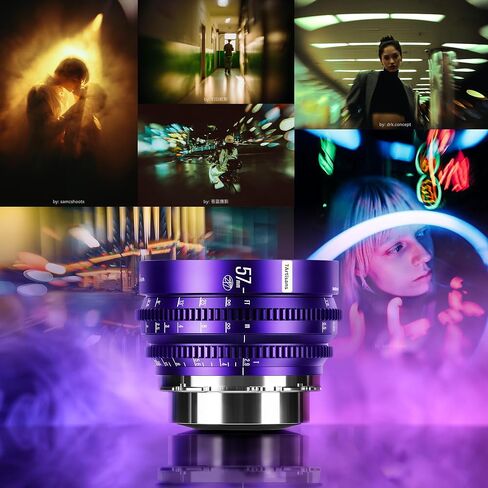 7artisans 57mm T2.9 Floral Bloom Explosive Bokeh Cine Lens (Purple) + Multi-Mount PL Adapter (PL-E/Z/RF/L) – Bundle for Creative Filmmaking & Photography in Kuwait