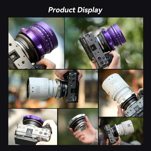 7artisans 57mm T2.9 Floral Bloom Explosive Bokeh Cine Lens (Purple) + Multi-Mount PL Adapter (PL-E/Z/RF/L) – Bundle for Creative Filmmaking & Photography in Kuwait