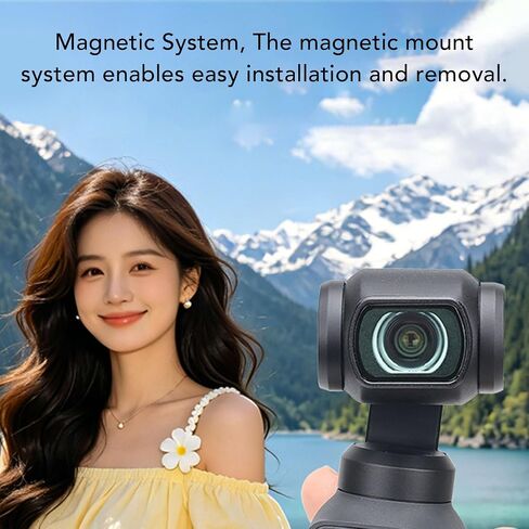 0.72x Wide Angle Lens for Pockets 4, Magnetic Optical Glass Camera Lens with HD Coating, Aluminum Alloy Design for Expanded Field View Landscape Portrait Photography in Kuwait