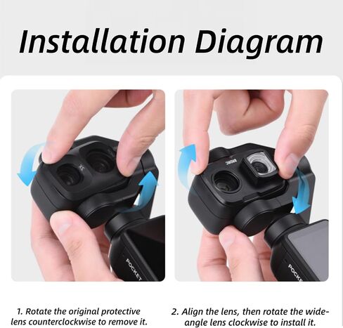 Wide-Angle Lens for DJI Osmo Pocket 4P,Optical Glass,108°FOV in Kuwait