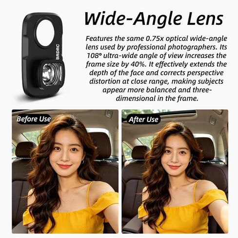 Wide-Angle Lens for DJI Osmo Pocket 4P,Optical Glass,108°FOV in Kuwait