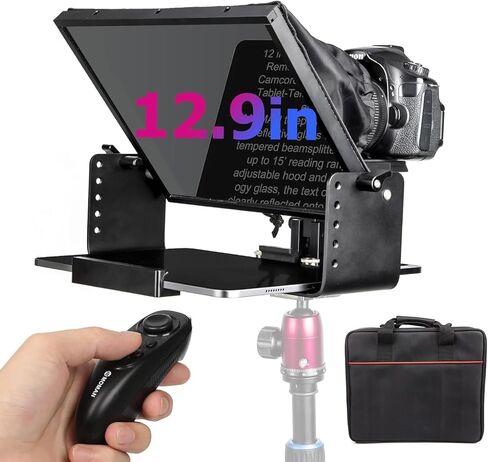 Moman Teleprompter, Metal Prompter iPad Tablets with APP Remote Control for DSLR Camera Camcorder Smartphone Mobile,for Tablets Autocue Camera Prompting,Metal Prompter Kit(MT16,16inch) in Kuwait
