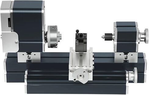 Enhanced Miniature Metal Lathe 50mm Center Electroplated Heighten Mini DIY Lathe for Processing Aluminum,Wood, Plastic Materials in Kuwait