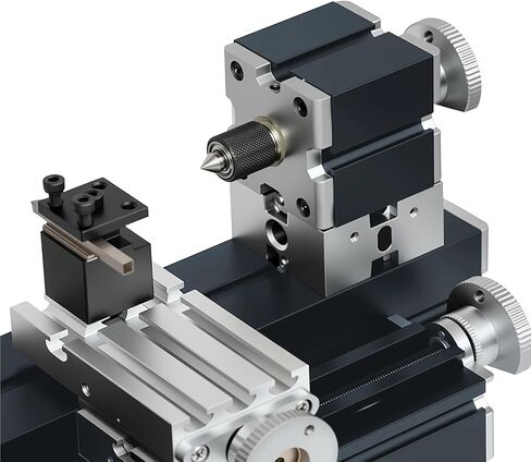 Enhanced Miniature Metal Lathe 50mm Center Electroplated Heighten Mini DIY Lathe for Processing Aluminum,Wood, Plastic Materials in Kuwait