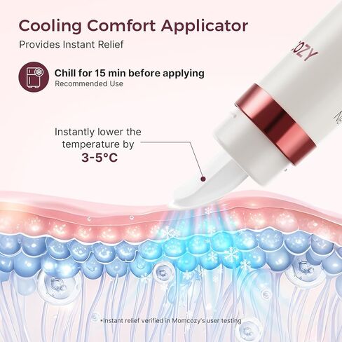 Momcozy Cooling Nipple Cream Safe for Nursing,Fast Relief with Cooling Ceramic Applicator for Cracked Nipple & Dry Skin, No Lanolin Nipple Butter,Plant-Based Formula, Breastfeeding Essentials, 1.76oz in Kuwait