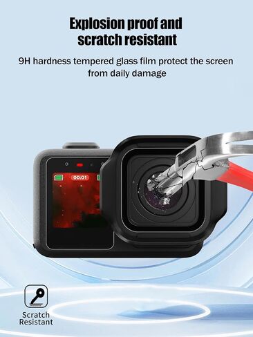 3-in-1 Screen Protector for GoPro Mission 1 Pro (3-Pack) | Front Screen Main Screen and Lens Film 9H Tempered Glass Anti-Scratch Anti-Fingerprint HD Clear in Kuwait