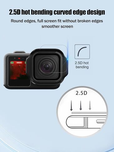 3-in-1 Screen Protector for GoPro Mission 1 Pro (3-Pack) | Front Screen Main Screen and Lens Film 9H Tempered Glass Anti-Scratch Anti-Fingerprint HD Clear in Kuwait