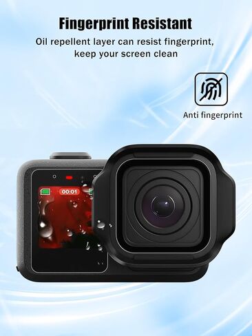 3-in-1 Screen Protector for GoPro Mission 1 Pro (3-Pack) | Front Screen Main Screen and Lens Film 9H Tempered Glass Anti-Scratch Anti-Fingerprint HD Clear in Kuwait