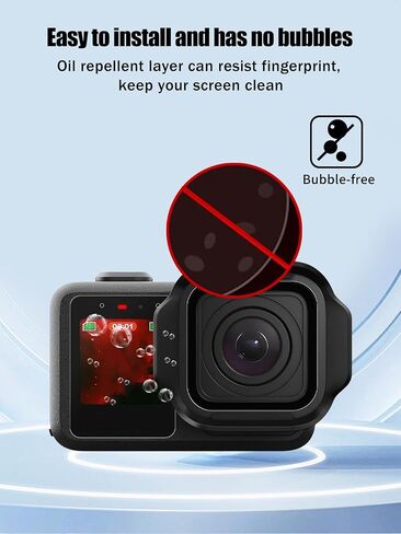 3-in-1 Screen Protector for GoPro Mission 1 Pro (3-Pack) | Front Screen Main Screen and Lens Film 9H Tempered Glass Anti-Scratch Anti-Fingerprint HD Clear in Kuwait
