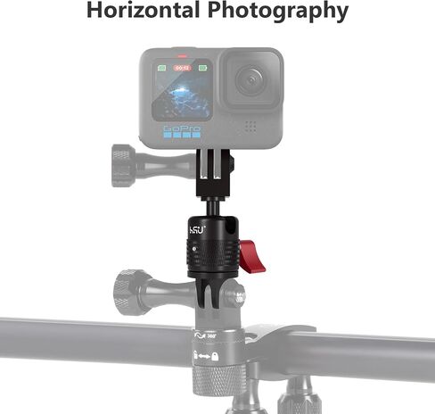 HSU 360° Rotation Camera Mount, Aluminum Vertical Bracket Tripod Adapter | Compatible with GoPro Hero 13/12/11/10/9/8/7/6/5 AKASO Campark DJI Osmo Action 6/5 Pro/4/3 and Other Action Cameras in Kuwait