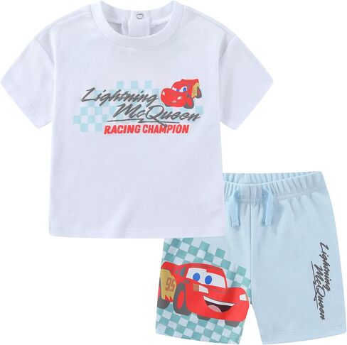 Disney Cars Lightning McQueen Baby Boys Short Sleeve T-Shirt and Shorts 2 Piece Set for Infant in Kuwait