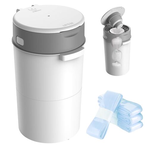 Bellababy Diaper Pail, Upgrade Baby Diaper Bin with Double Odor Locking, Includes 4 Refills (270 inches/pcs), Compact Design for Nursery in Kuwait