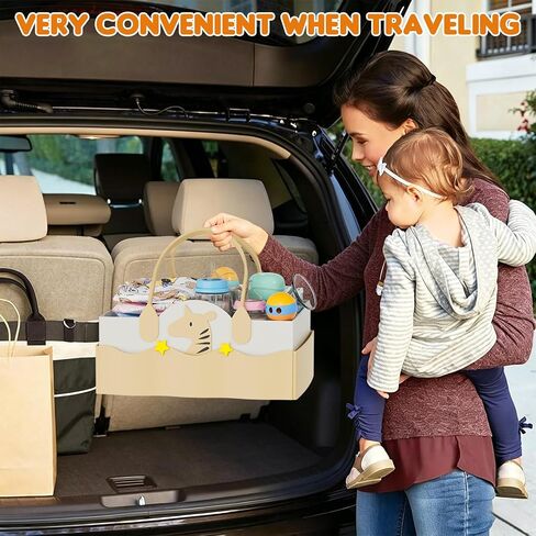 JBBTOOL 2In1 Baby Diaper Caddy & 3-Tier Rolling Diaper Cart, Diaper Caddy Organizer with Dividers & Pockets, Mobile Metal Utility Cart for Baby Essentials, Bedroom, Kitchen & Office in Kuwait
