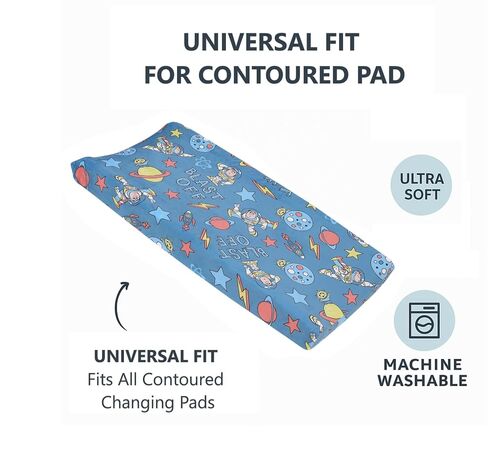 Disney Toy Story Buzz Lightyear Blue and Orange Blast-Off Contoured Changing Pad Cover in Kuwait
