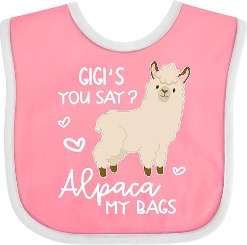 inktastic Gigi's You Say Alpaca My Bags Baby Bib in Kuwait